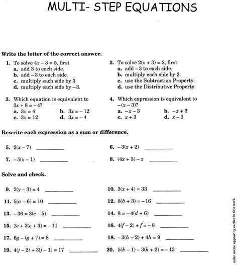 040 Solving Equations Word Problems Worksheets Multi Step — db-excel.com